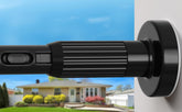 HAOYUNTE extra-long tension rod extended for 41-165 inches, showcasing flexible fit.