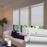 Hapadif motorized blinds no-drill assembly shows easy inside-mount setup.