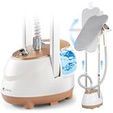 HAPAIS steamer in action with 30-second heat for quick wrinkle relief on garments.
