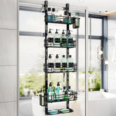 HapiRm 5-tier over-the-door shower caddy demonstrated for organized bathroom storage.