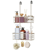 HapiRm hanging shower caddy over the door keeps the shower organized.
