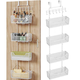 HapiRm over door organizer with four baskets for organized bathroom storage