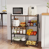 HapiRm rolling kitchen cart top view with four shelves for compact organization.