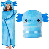 Happy Fuel axolotl hooded blanket for adults, wearable warmth and cozy lounging