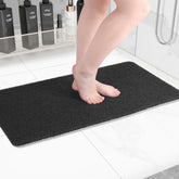 Hargiis non-slip bathtub mat on tub for safe showering