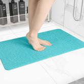 Hargiis non-slip bathtub mat turquoise 32x17 with safe backing for slippery tubs.