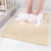 Hargiis non-slip shower mat in beige 40x16 for safe footing in wet bathrooms