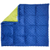 Harkla Weighted Lap Pad for Kids in deep blue cover provides a calming lap companion.