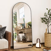 HARRITPURE arch full-length mirror with arched top enhances bedroom decor