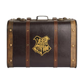 Harry Potter Hogwarts trunk crest on lid, ideal for decorative display of memorabilia.