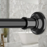 Haryaers tension rod 1-1 inch black extended length supports curtains securely