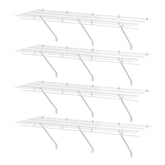 Haushof closet shelves in white wire for airy laundry and closet organization