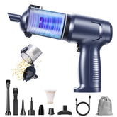 HAUSMEISTER Airflex Pro cordless suction captures pet hair and debris on car seats.