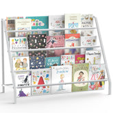 HAVEDAWN high-transparent 4-tier bookshelf front view with easy-access for kids