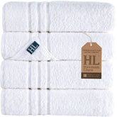 Hawmam Linen white towels close-up texture shows plush softness and strong absorbency.