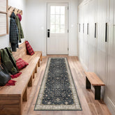 Hazo Haus black 2x7 long-runner rug with non-slip backing for entryways