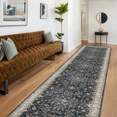 Hazo Haus Black Boho Runner at entryway showing durable, easy-clean design.