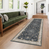 Hazo Haus black boho 3x10 runner in entryway with easy maintenance