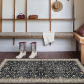 Hazo Haus black entryway 2x5 runner in a busy foyer for durable high-traffic use