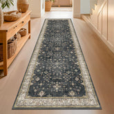 Hazo Haus black washable hallway runner with non-slip backing for safe, high-traffic corridors.