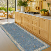 Hazo Haus boho 2x6 non-slip runner in light blue for entryways