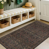 Hazo Haus boho dark brown 3x5 entryway rug adds moody inviting tones to entryways