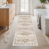 Hazo Haus boho long bathroom runner with non-slip backing for safe hallways.