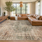 Hazo Haus Farmhouse Floor Rug 8x10 in a cozy living room for soft underfoot comfort.