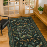 Hazo Haus green-black entryway rug with insect print for vibrant hallway decor and easy maintenance