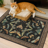 Hazo Haus small black entryway rug for front door with durable, low-pile texture.