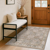 Hazo Haus Vintage 4x6 Entryway Rug with floral moss green pattern for busy foyers.