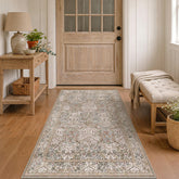 Hazo Haus Vintage Moss Green Entryway Rug in 3x5 size for high-traffic entryways.