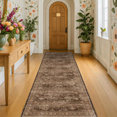 Hazo Haus washable 10ft entryway runner with versatile brown tones for busy homes.