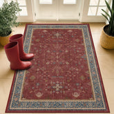 Hazo Haus washable burgundy 3x5 entry rug with non slip backing for busy foyers.