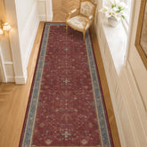 Hazo Haus dark red hallway runner with non-slip backing for secure hallway use