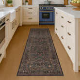 Hazo Haus dark brown washable runner for entryways with durable, easy-care design.