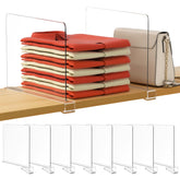 HBlife clear shelf divider keeps purses organized on a closet shelf.