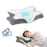 HBYGE memory foam pillow with bow-tie contour and arc zone for neck support.