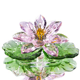 H&D HYALINE & DORA pink sparkle crystal lotus flower catches light beautifully as a desk centerpiece.