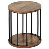 HDANI round wooden stool front view, sturdy 300 lb capacity for daily tasks