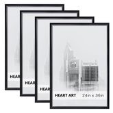HEART ART 24x36 black frame front view for posters and art display.