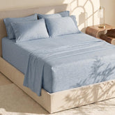 Hearth and Harbor deep-pocket fitted sheet for tall mattresses, ultra-soft microfiber.