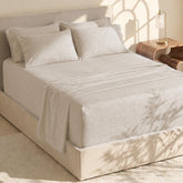 Hearth & Harbor deep-pocket fitted sheet secures tall mattresses with a smooth finish.