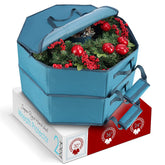 Hearth & Harbor hard shell wreath storage 30 inch blue exterior