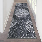 HEBE RUGS hallway runner 2x6 with vintage distressing adds entryway charm.