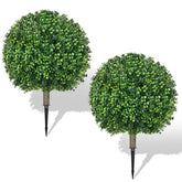 Hecaty boxwood topiary 25.6 front view, lush evergreen appeal for outdoor spaces.