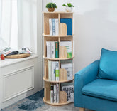 Heehee rotating wooden bookshelf with 360Β° display for easy access