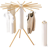 HEILAIYI foldable tripod drying rack shows 16-arm design for quick air-drying.