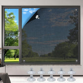 heiwinner window shades install showing suction cups enabling tool-free mounting