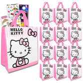 Hello Kitty mini tote bags with colorful artwork, perfect for party favors.